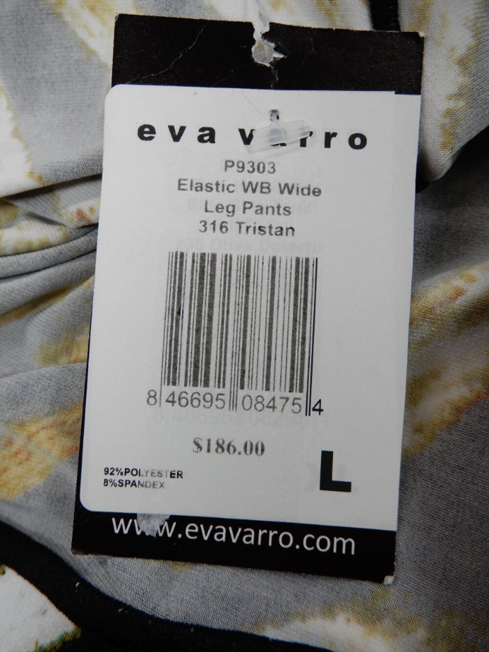 Eva Varro Tristan Elastic Waist Wide Leg PANTS Size L Animal Printed Stretch NEW - Picture 6 of 6